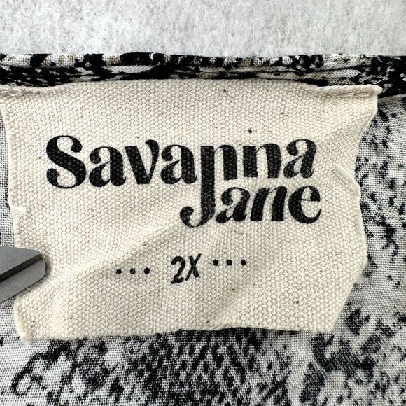 Savanna Jane Embroidered Babydoll Top 2X Flare Sleeve Peplum Boho Flare Tunic - Picture 6 of 10